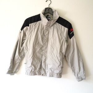 The North Face Light Gray and Black Windbreaker